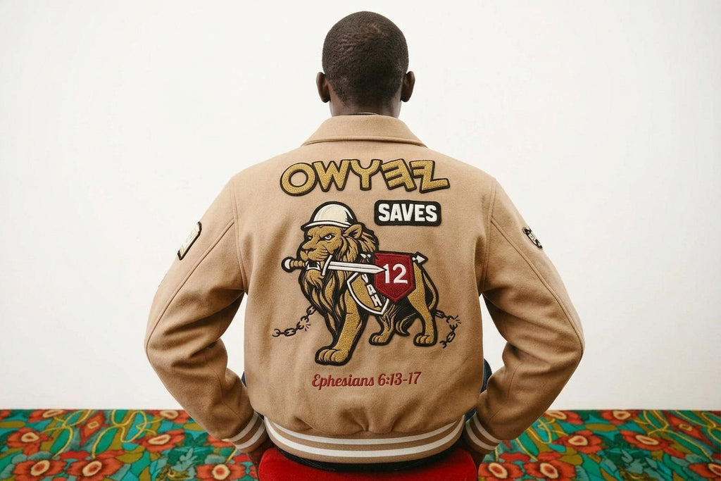 ‘Armor of YAH’ Full Leather Letterman Jacket