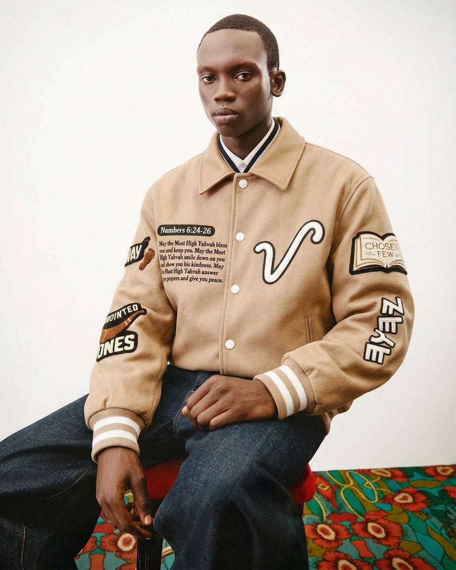‘Armor of YAH’ Full Leather Letterman Jacket